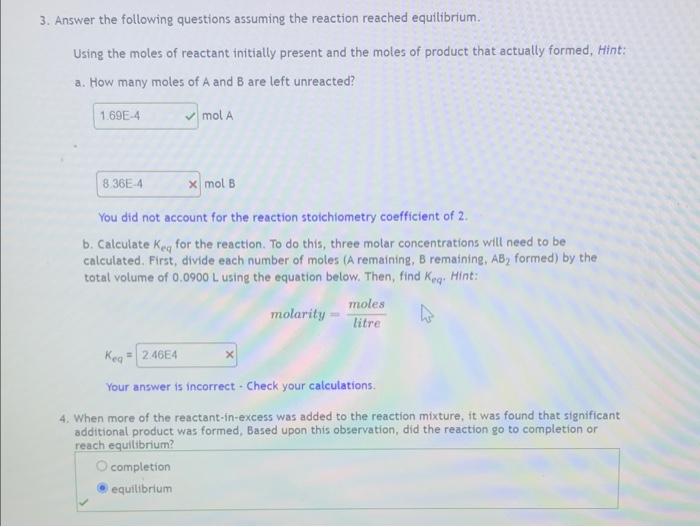 Solved Two Chemicals, A And B, React According To The | Chegg.com