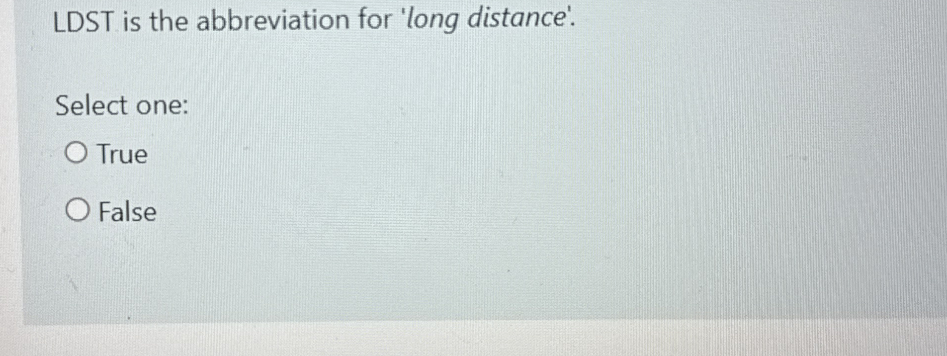 High Quality SOLUTION LDST is the abbreviation for 'long distance ...