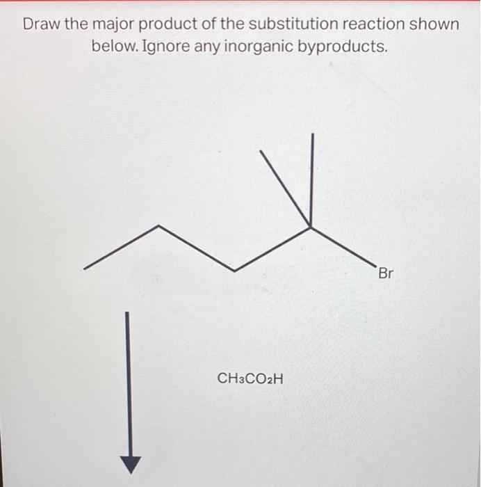 Solved Draw the major product of the substitution reaction | Chegg.com