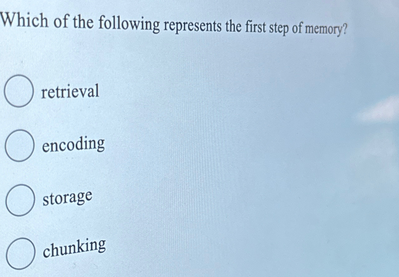 Solved Which of the following represents the first step of | Chegg.com