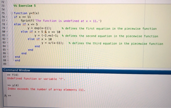 Solved EXERCISE 5 Write a function file that creates the | Chegg.com