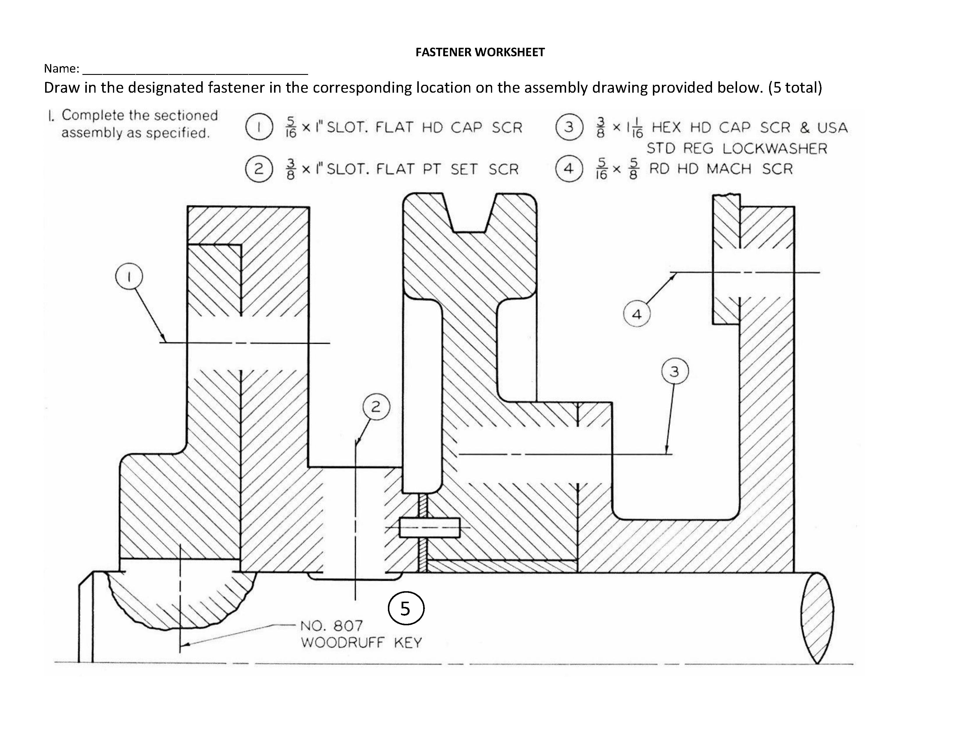 ASTENER WORKSHEET Name: | Chegg.com