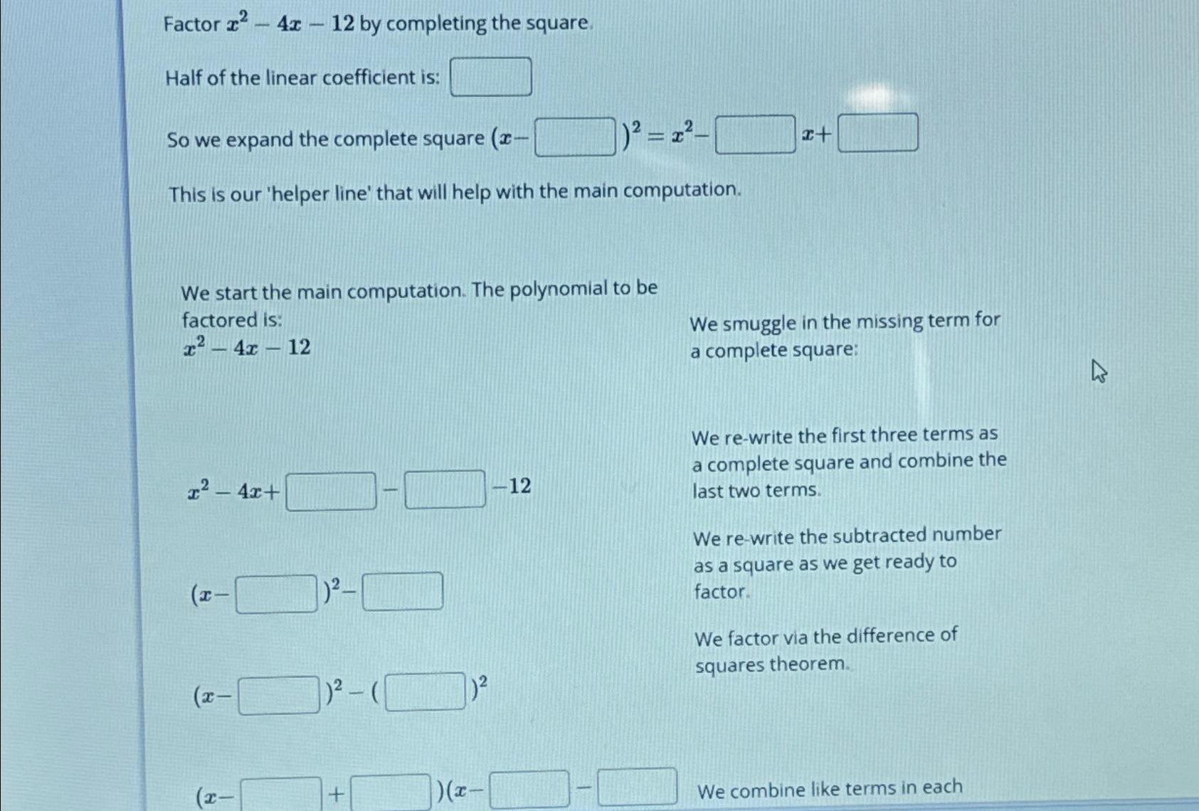 complete the square x 2 3x 3