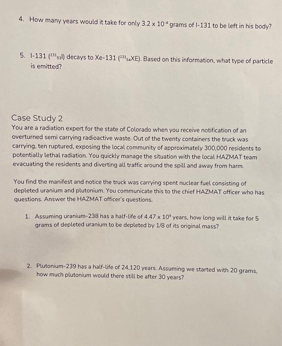Solved Half-Life and Radioactive Decay Overview/Introduction | Chegg.com