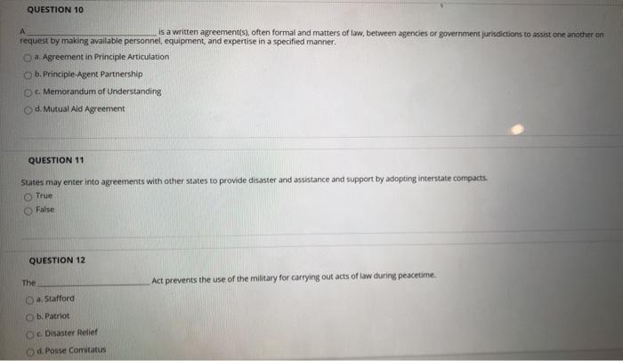 Question 10 A Is A Written Agreements), Often Formal | Chegg.com