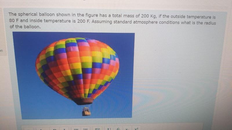 Solved The Spherical Balloon Shown In The Figure Has A Total | Chegg.com