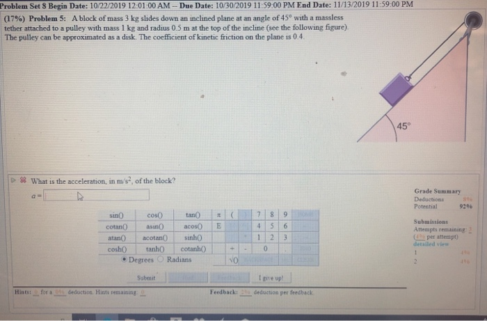 Solved Problem Set 8 Begin Date: 10/22/2019 12.01:00 AM - | Chegg.com
