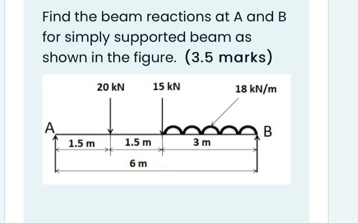 Solved Find the beam reactions at A and B for simply | Chegg.com