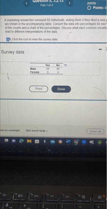 Solved A marketing researcher surveyed 92 individuals, | Chegg.com