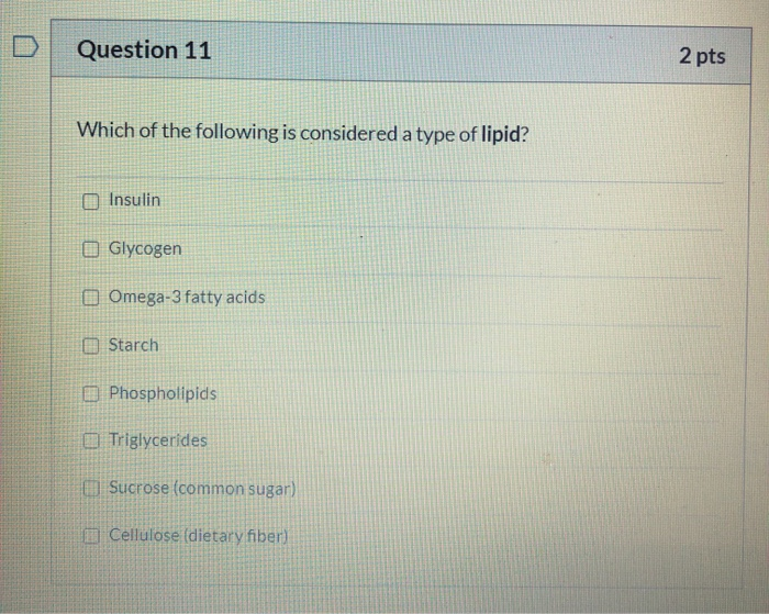 Solved Question 11 2 pts Which of the following is | Chegg.com