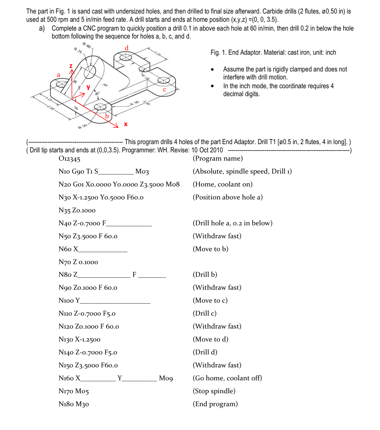 Solved FILL IN THE BLANKS and VERIFY NC CODE IS CORRECT OR | Chegg.com