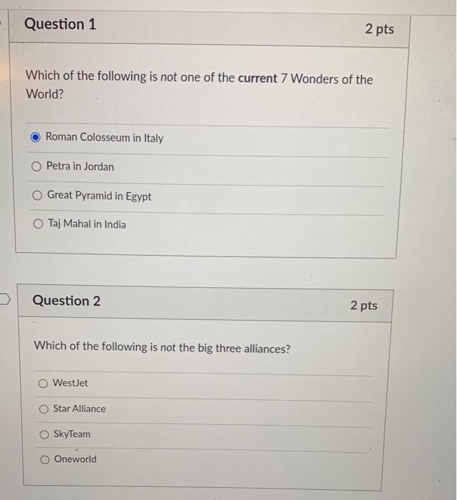 Solved Question 1 2 pts Which of the following is not one of | Chegg.com