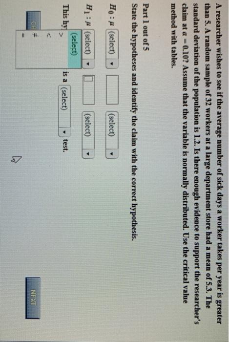 Solved A researcher wishes to see if the average number of | Chegg.com