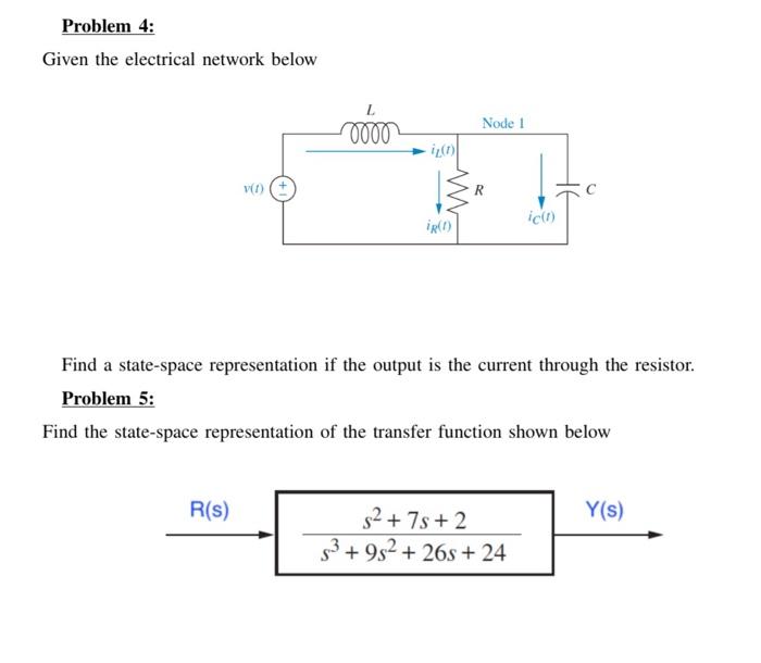 Solved Problem 4: Given the electrical network below 2 0000 | Chegg.com