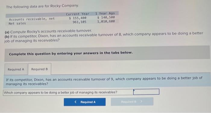 Solved The Following Data Are For Rocky Company. (a) Compute | Chegg.com