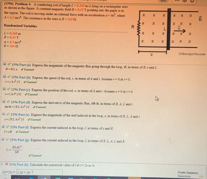 Solved Ou 13 Problem 4 A Conducting Rod Of Length L 0 Chegg Com