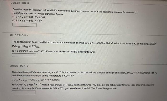 Solved Question 3 Consider Reaction 1 Shown Below With