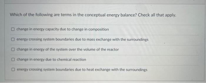 Solved Which of the following are terms in the conceptual | Chegg.com