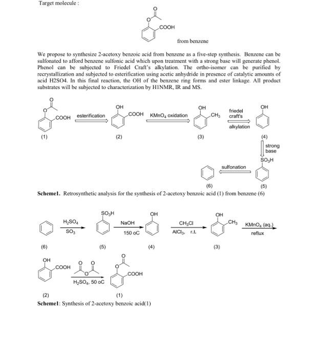 Solved Retrosynthesis The Structure Given From Benzene And 