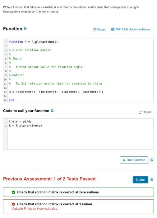 Solved Write a function that takes in a variable θ and | Chegg.com