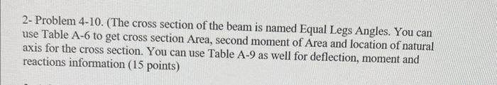 Solved 2- Problem 4-10. (The cross section of the beam is | Chegg.com