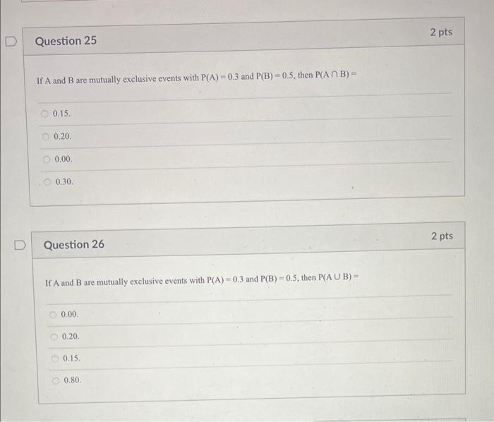 Solved If A and B are mutually exclusive events with | Chegg.com