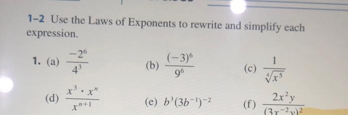 Solved Use The Laws Of Exponents To Rewrite And Simplify 2826