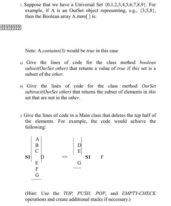 Solved 1 Suppose That We Have A Universal Set 0 1 2 3 4 Chegg Com