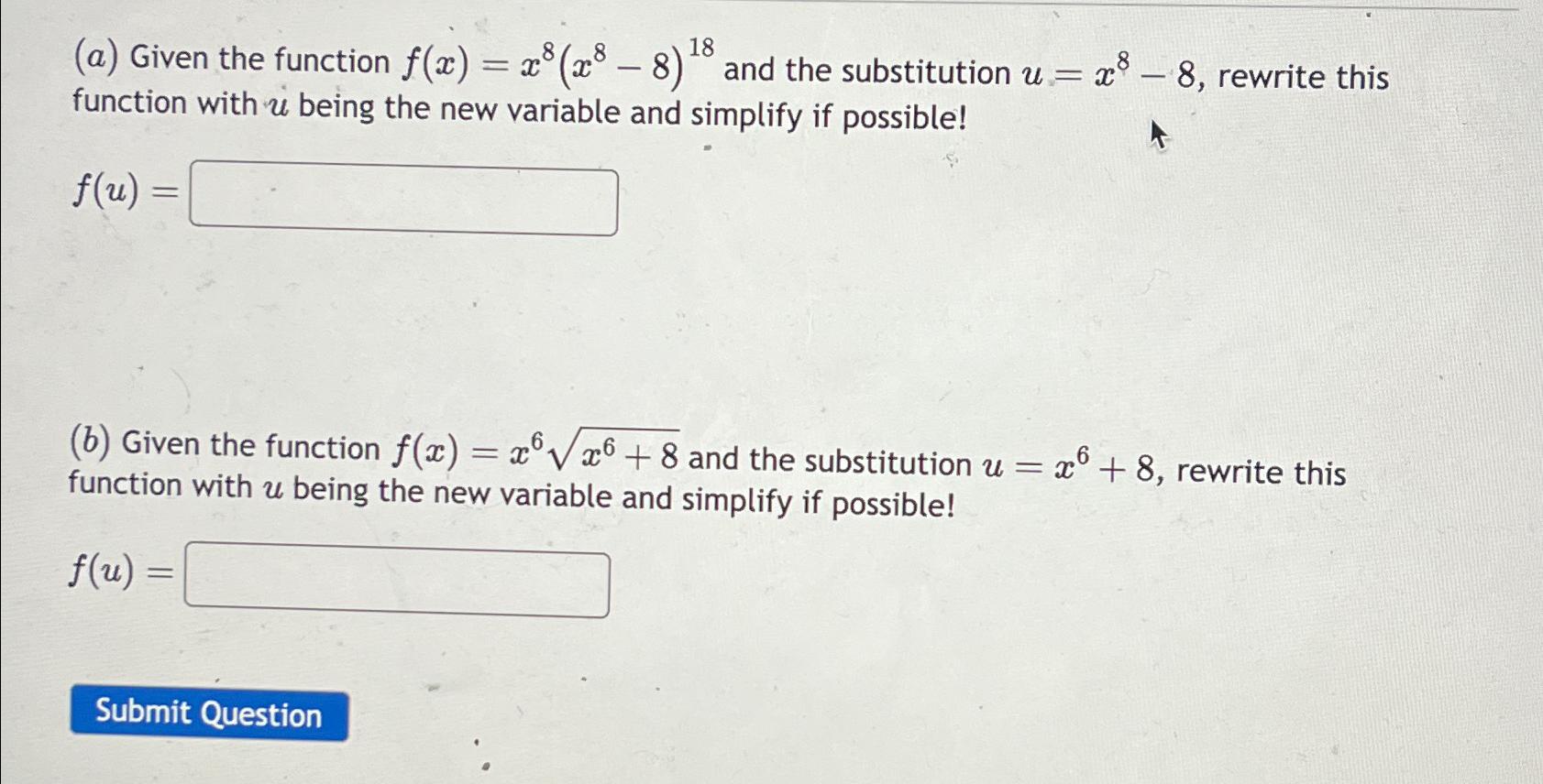 Solved A Given The Function F X X 8 X 8 8 18 And