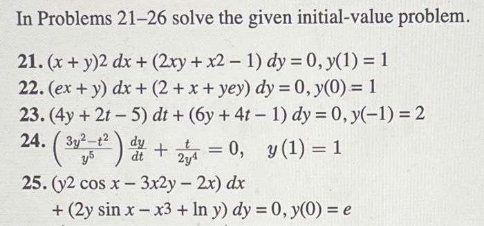 Solved e -- In Problems 1-20 determine whether the given | Chegg.com