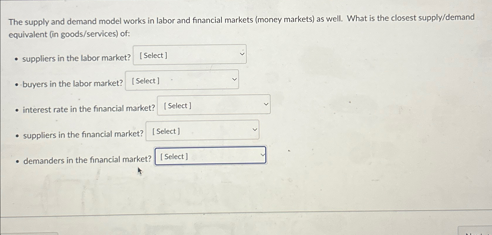 Solved The supply and demand model works in labor and | Chegg.com