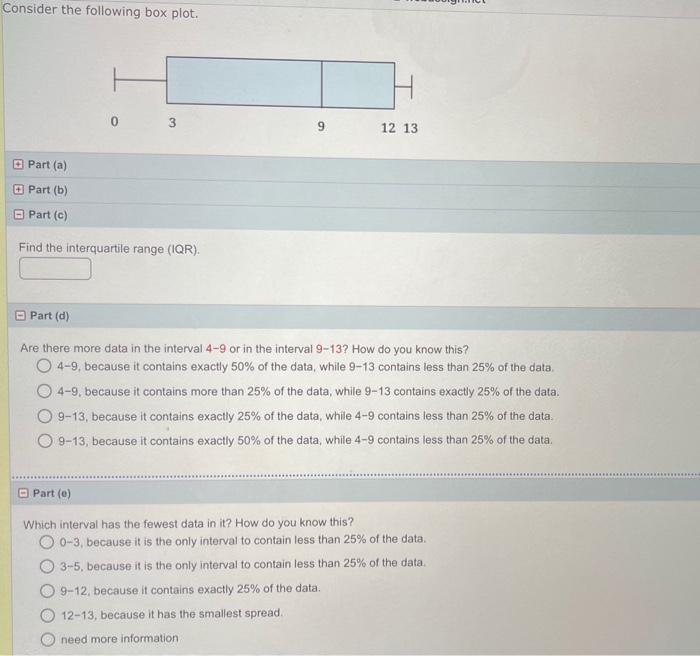 Solved Consider The Following Box Plot. Part (a) Part (b) | Chegg.com