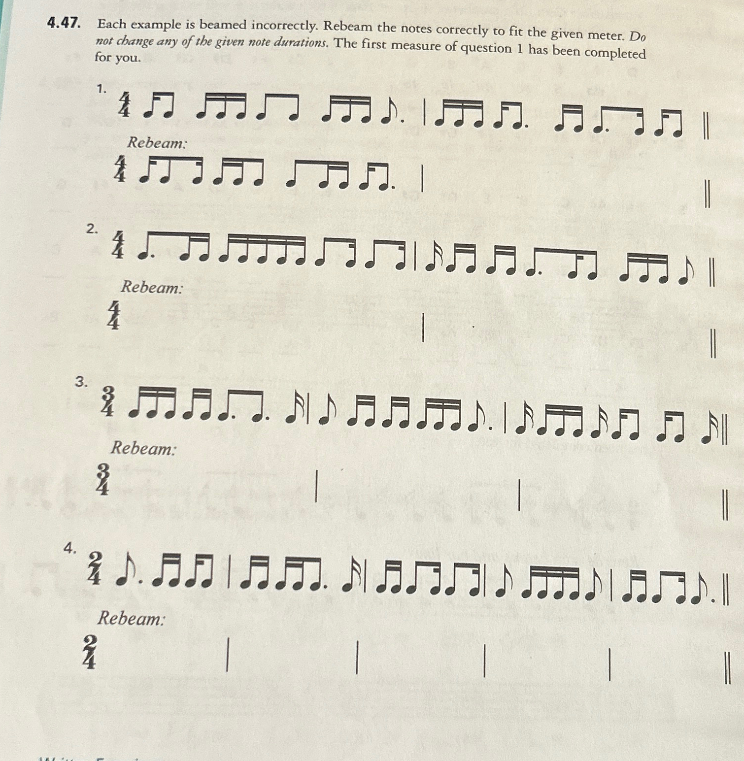 4.47. ﻿not change any of the given note durations. | Chegg.com