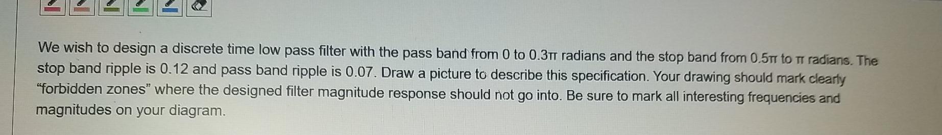 Solved We wish to design a discrete time low pass filter | Chegg.com