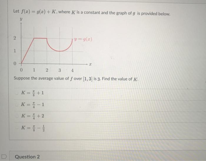 Solved Let F X G X K Where K Is A Constant And The Chegg Com
