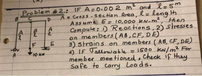 Solved B Problem 2 If A 0 002 M2 And L 5m C D A Z Cros Chegg Com