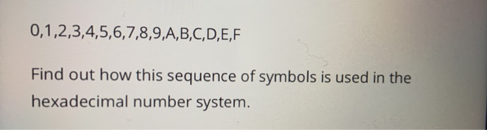 Solved 0,1,2,3,4,5,6,7,8,9,A,B,C,D,E,F Find out how this | Chegg.com