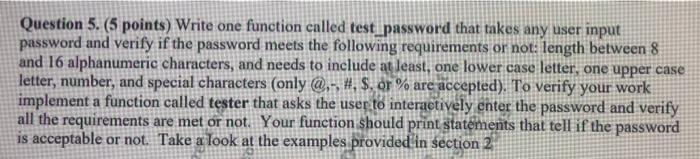 Solved Question 5. (5 points) Write one function called | Chegg.com