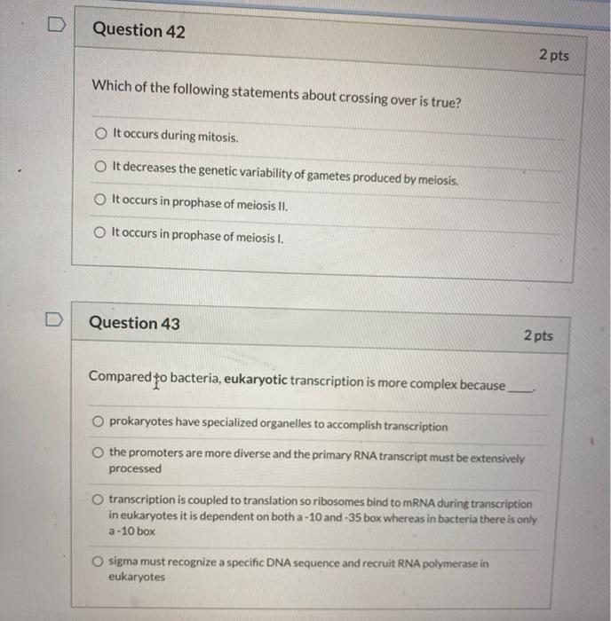 Solved Question 42 2 pts Which of the following statements | Chegg.com
