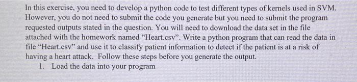 In this exercise, you need to develop a python code | Chegg.com