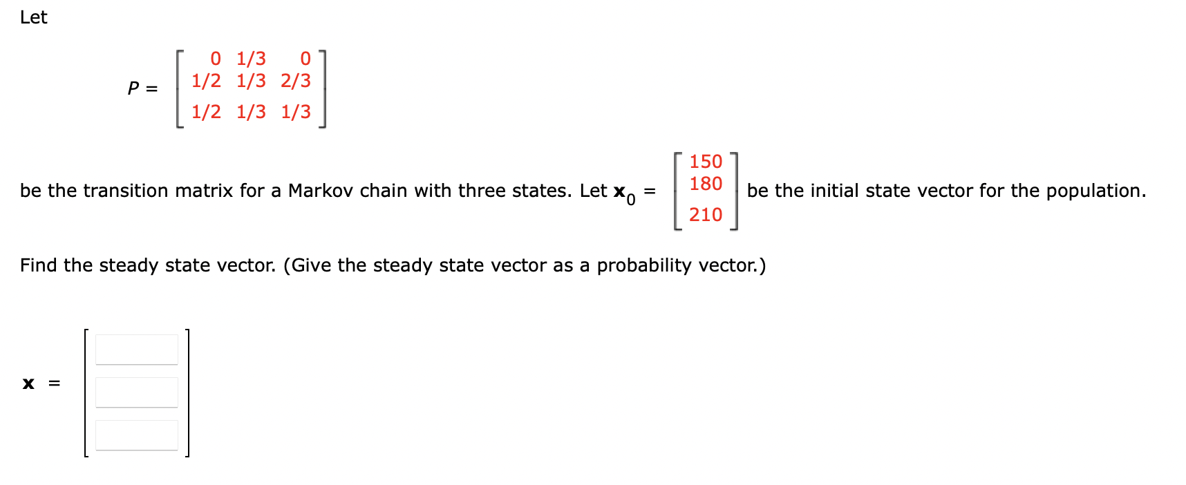 Letp Be The Transition Matrix For Chegg Com