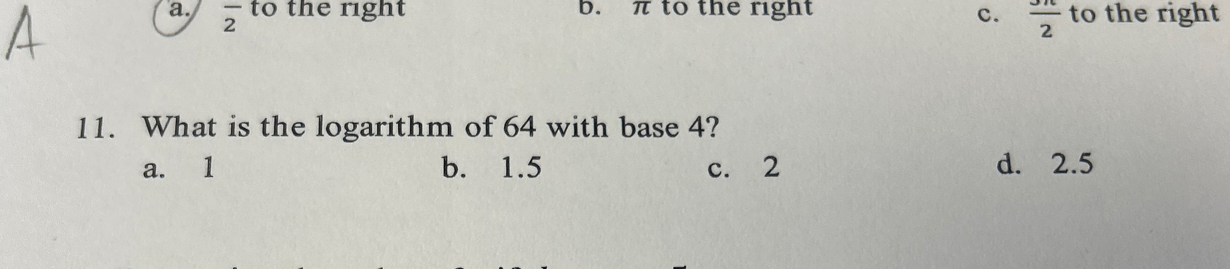 Solved What is the logarithm of 64 ﻿with base | Chegg.com