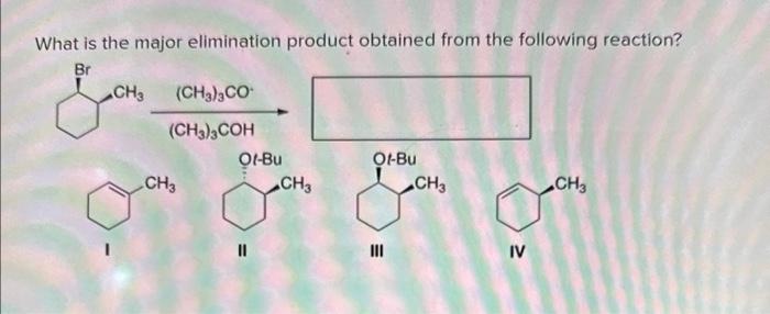 Solved What is the major elimination product obtained from | Chegg.com