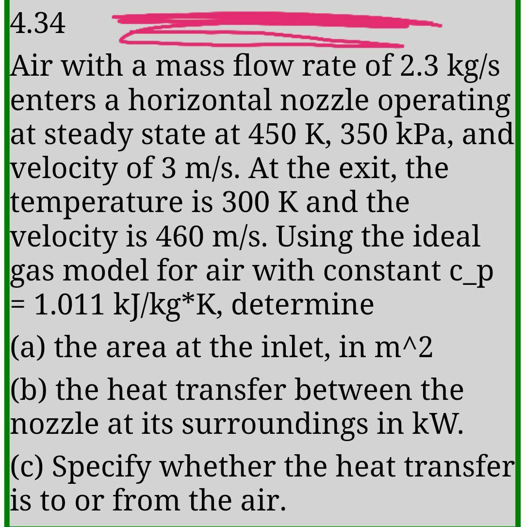 Air With A Mass Flow Rate Of 2.3