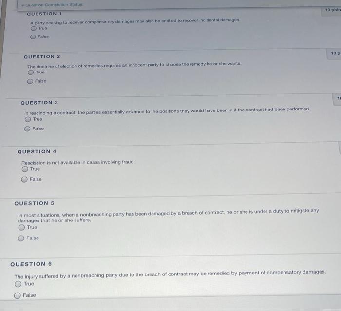 Solved Question Completion Status 10 poin QUESTION 1 A party | Chegg.com