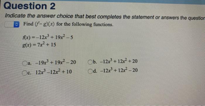 Solved Indicate The Answer Choice That Best Completes The | Chegg.com