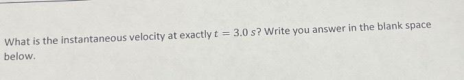 Solved What is the instantaneous velocity at exactly t=3.0 s | Chegg.com