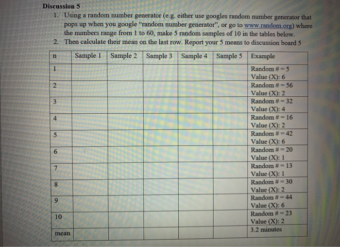 Homework 5 and Discussion 5 Name: We will be using | Chegg.com