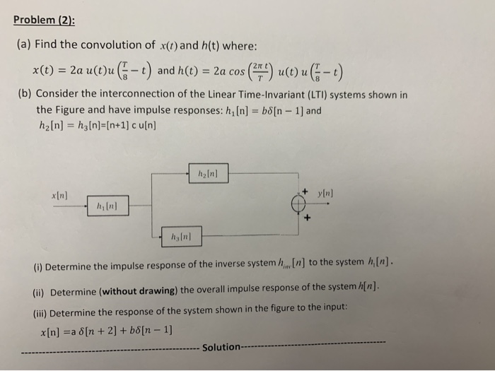 Solved Problem 2 A Find The Convolution Of X T And Chegg Com
