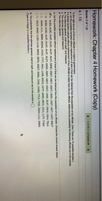 Solved Homework: Chapter 4 Homework (Copy) Score: 0 of 1 pt | Chegg.com